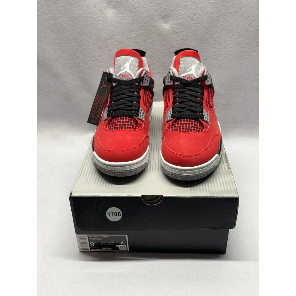 Air Jordan 4 Retro Fire Red Toro Bravo Mens Basketball Shoes FQ8138-600 Size 9.5